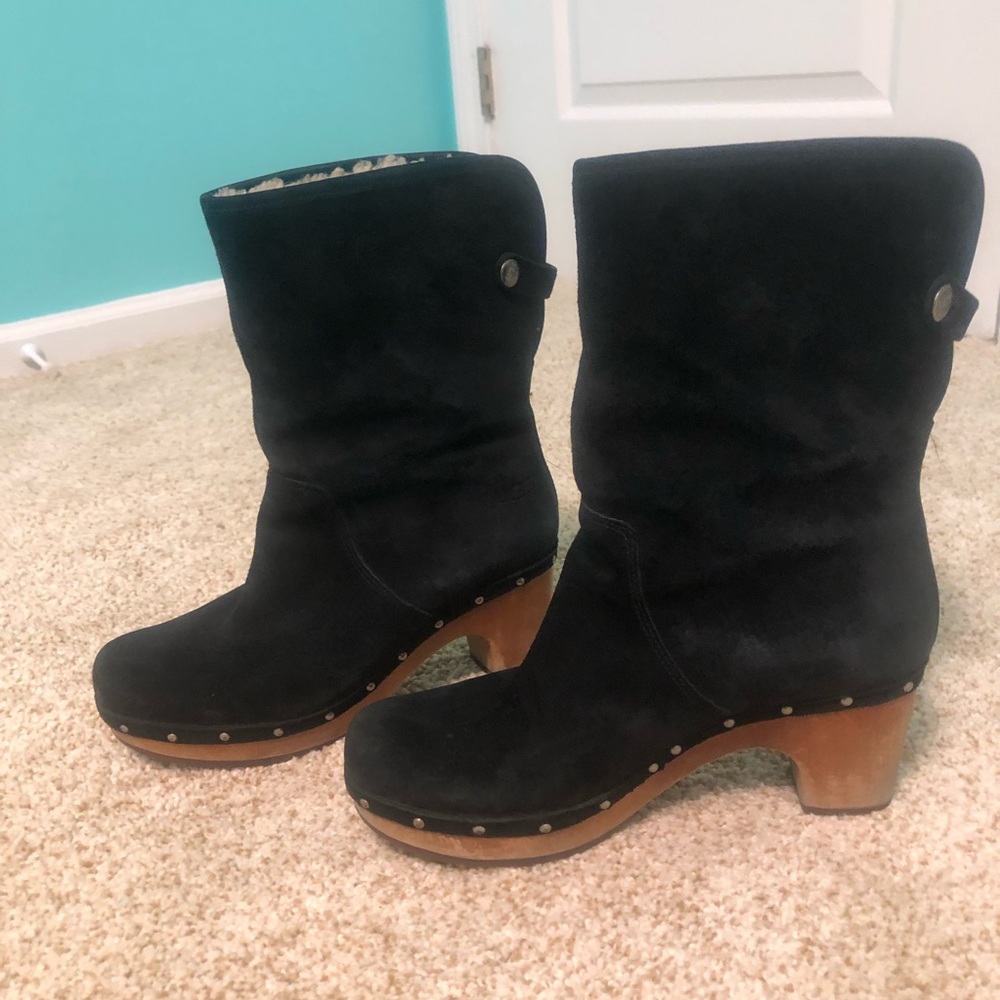 UGG Australia Lynnea Clog Boot, Black, Size 7